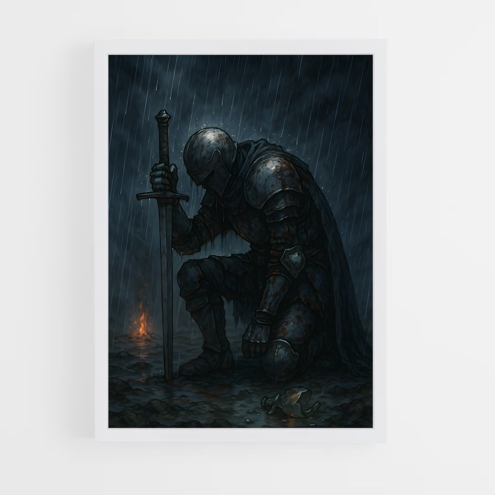 Poster L'Héroïsme Sous la Pluie – affiche Dark souls (vue 3)
